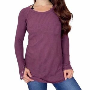 Chaser Plum Ribbed Knit Top